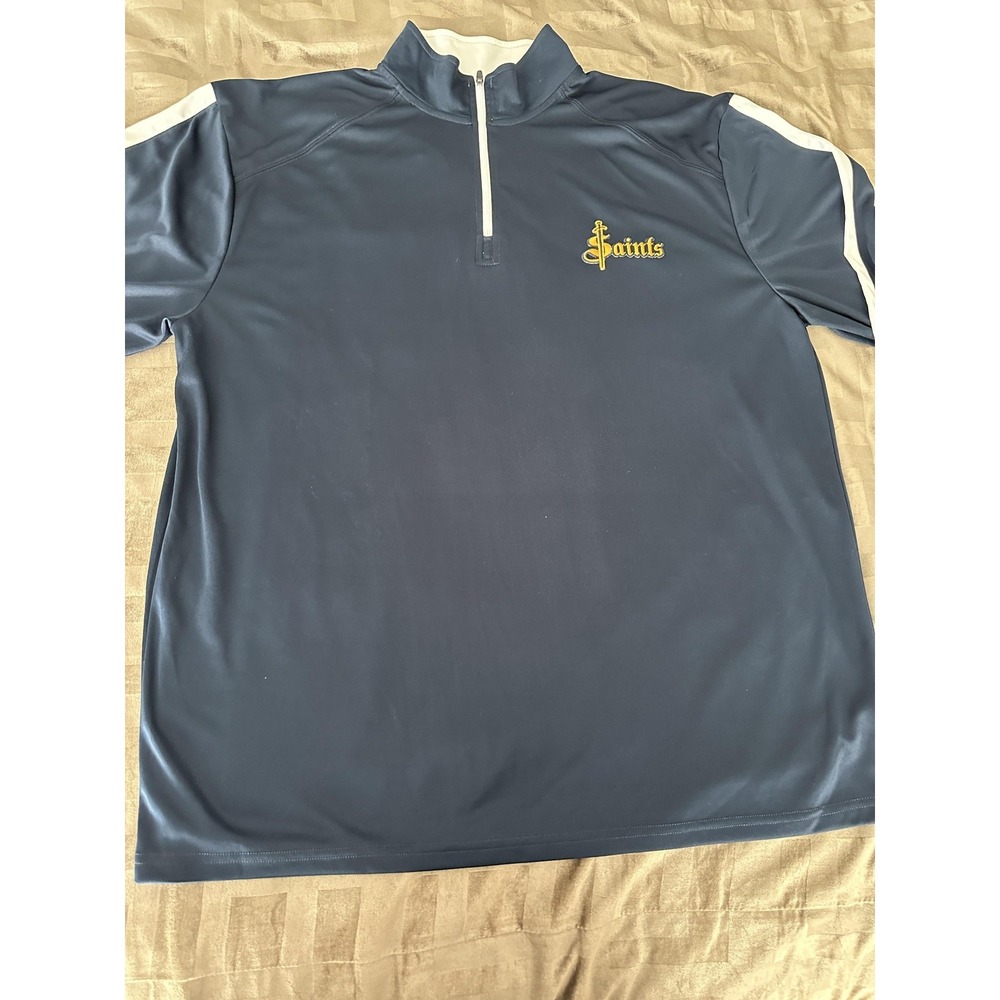 Badger Sport Pullover Mens‎ XL Navy Athletic Quarter Zip Long Sleeve Saints 4106